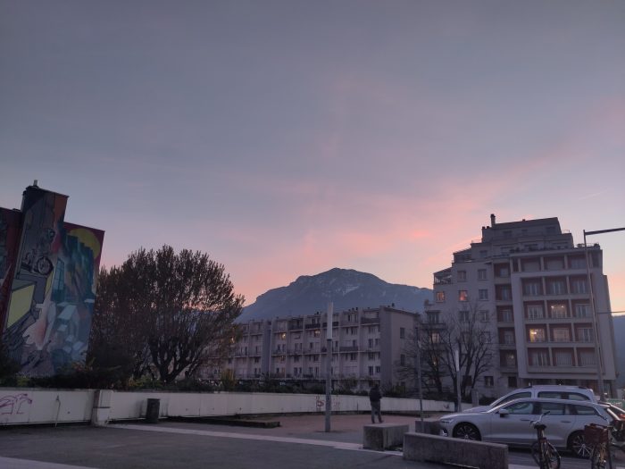 Sunset on a Grenoble mountain.